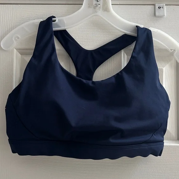 Athleta Interval Sports Bra D-DD Size M? no Size Tag Navy Gym Training Workout - Picture 2 of 5